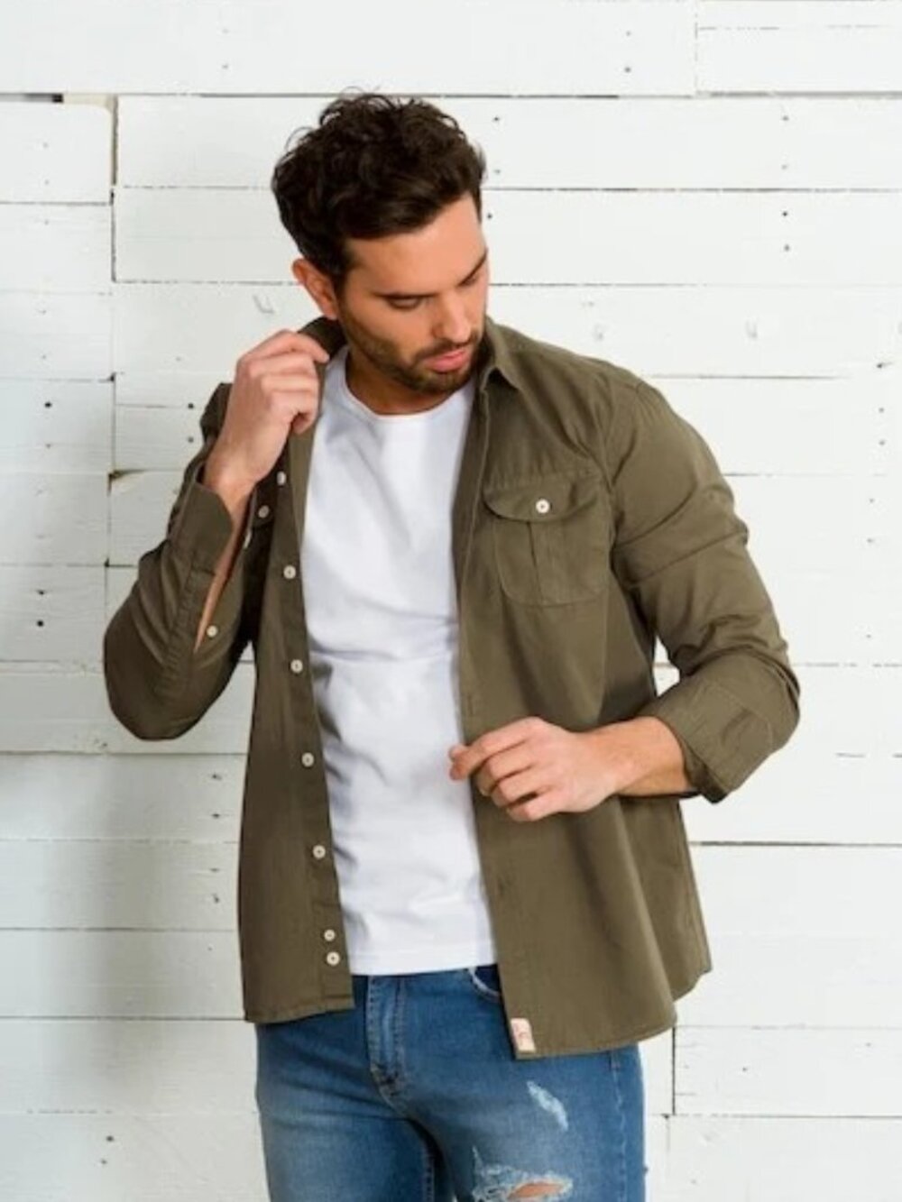 Yellow Skin Green Wash Overshirt/1550